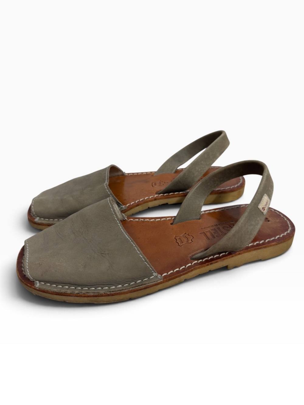 Castell Menorca Taupe Nubuck Leather Avarca Slingback Sandals EU 39 US 8.5-9